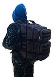 Рюкзак тактичний штурмовий 50 л хакі коричневий з MOLLE, фото 4