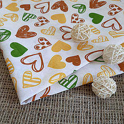 Тканина бязь "Серця" (50 х 75 см)