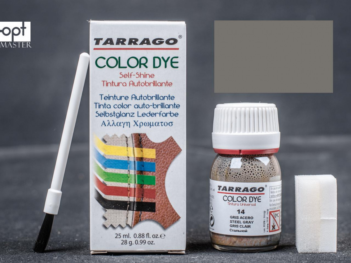 Фарба для шкіри та текстилю кол.сталевий Tarrago Color Dye, 25 мл,TDC01(14)