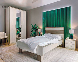 Спальня в стилі мінімалізм Сокме Сара 212 см піано ауреліо із вставками мадагаскар нельсон
