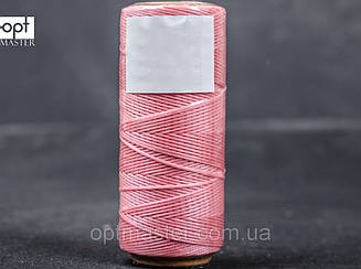 Нитка вощенна по шкірі (плоский шнур), т. 1 мм, 100 м., кол. св. рожевий