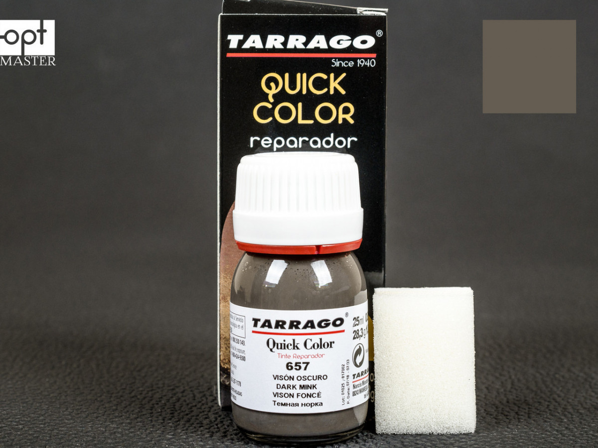 Фарба для шкіри темно-сіра Tarrago Quick Color, 25 мл,TDC83(657)