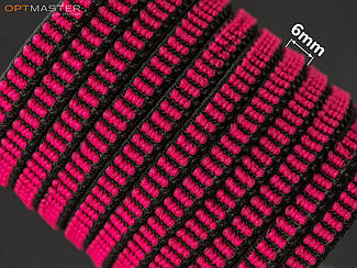 Резинка взуттєва текстильна кол.рожевий з чорним