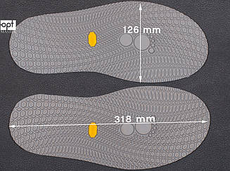 Гумова підошва/слід для взуття BISSELL, т. 3 65 мм, art.111, кол. сірий (№46)