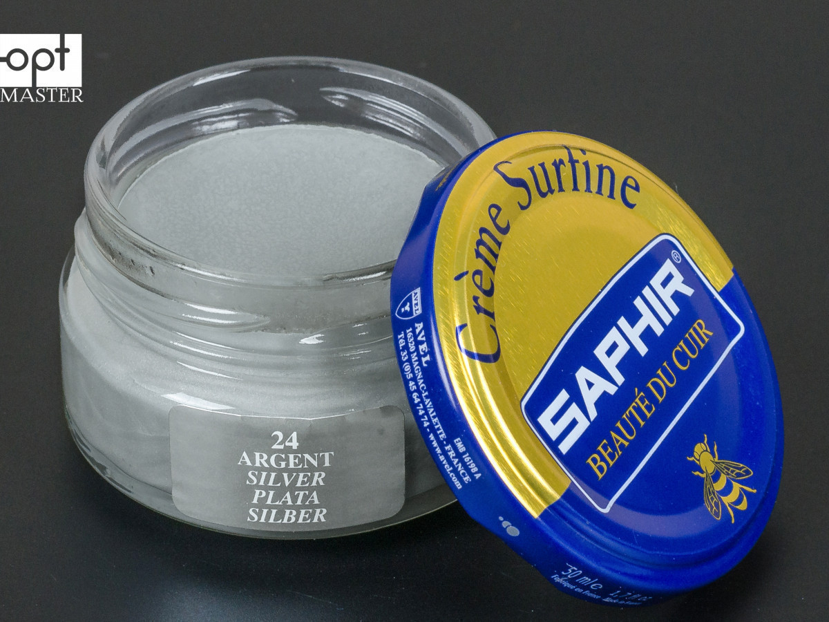 Зволожуючий крем для взуття Saphir Creme Surfine, кол. срібний (24), 50 мл (0032)