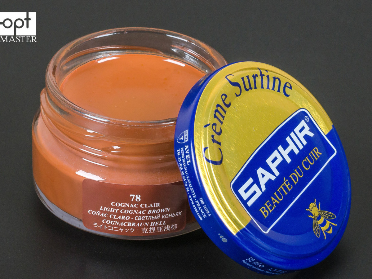 Зволожуючий крем для Взуття Saphir Creme Surfine, цв. светлый коньяк (78), 50 мл (0032) - фото 1 - id-p515220567