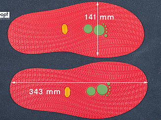 Гумова підошва/слід для взуття BISSELL, т. 3 65 мм, art.111, кол. червоний