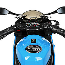 Дитячий електромотоцикл BMW (2 мотори по 45W, MP3, USB) JT528 Біло-синій, фото 3