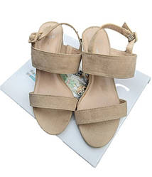 Босоніжки бежеві замшеві жіночі 35, 36 розмір