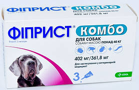 Краплі від бліх і кліщів KRKA Фиприст Комбо на холку для собак масою тіла 40-60 кг 1 піпетка