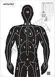 Мішень для стрільби Фігура прямокутна грудна чорна з кругами, розмір 600х800мм, фото 8