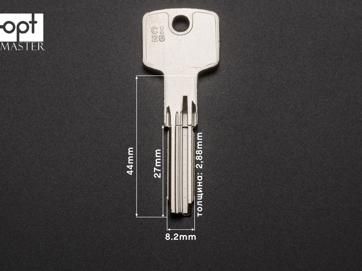 Заготовки ключів CI-26 довжин. упор (латунь) - фото 1 - id-p28279374