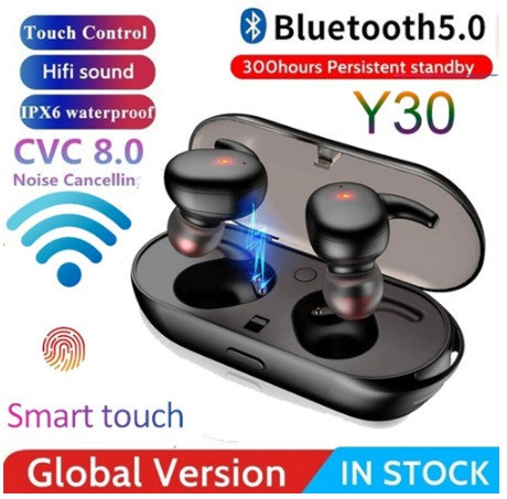 Бездротові Навушники Y30 TWS-4 Bluetooth 5,0 з Сенсорним Управлінням Стереозвук (чорні), фото 1