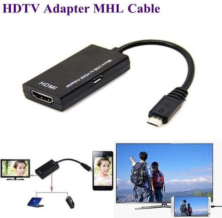 MHL HDTV Перехідник MicroUSB HDMI (Смартфон до Телевізора) Адаптер з Харчуванням