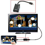 MHL HDTV Перехідник MicroUSB HDMI (Смартфон до Телевізора) Адаптер з Харчуванням, фото 3