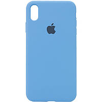 Силиконовый Чехол на iPhone XS Max 6.5" с закрытым низом Silicone Case 100% Original Голубой