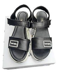 Босоніжки жіночі чорні натуральна шкіра 36 розмір