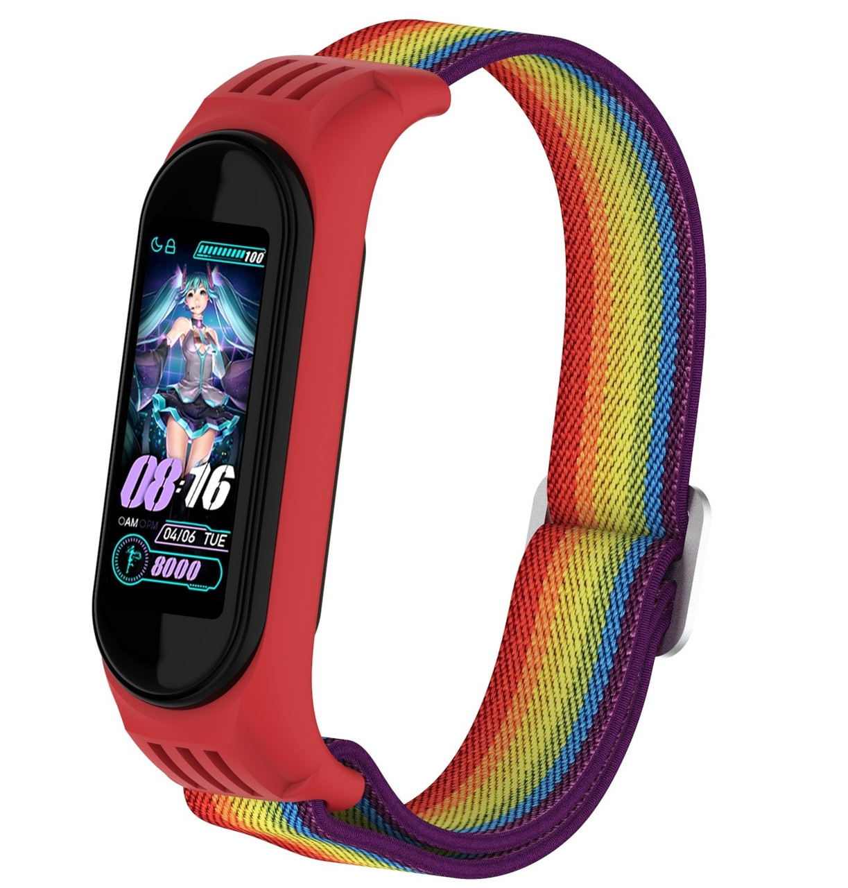 Нейлоновий Ремінець для Xiaomi Mi Band 3/4/5/6 Браслет M3 M4 M5 M6 (Rainbow)