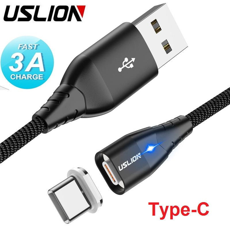 Магнітний Кабель USLION Type-C 3A Передача даних Швидка Зарядка