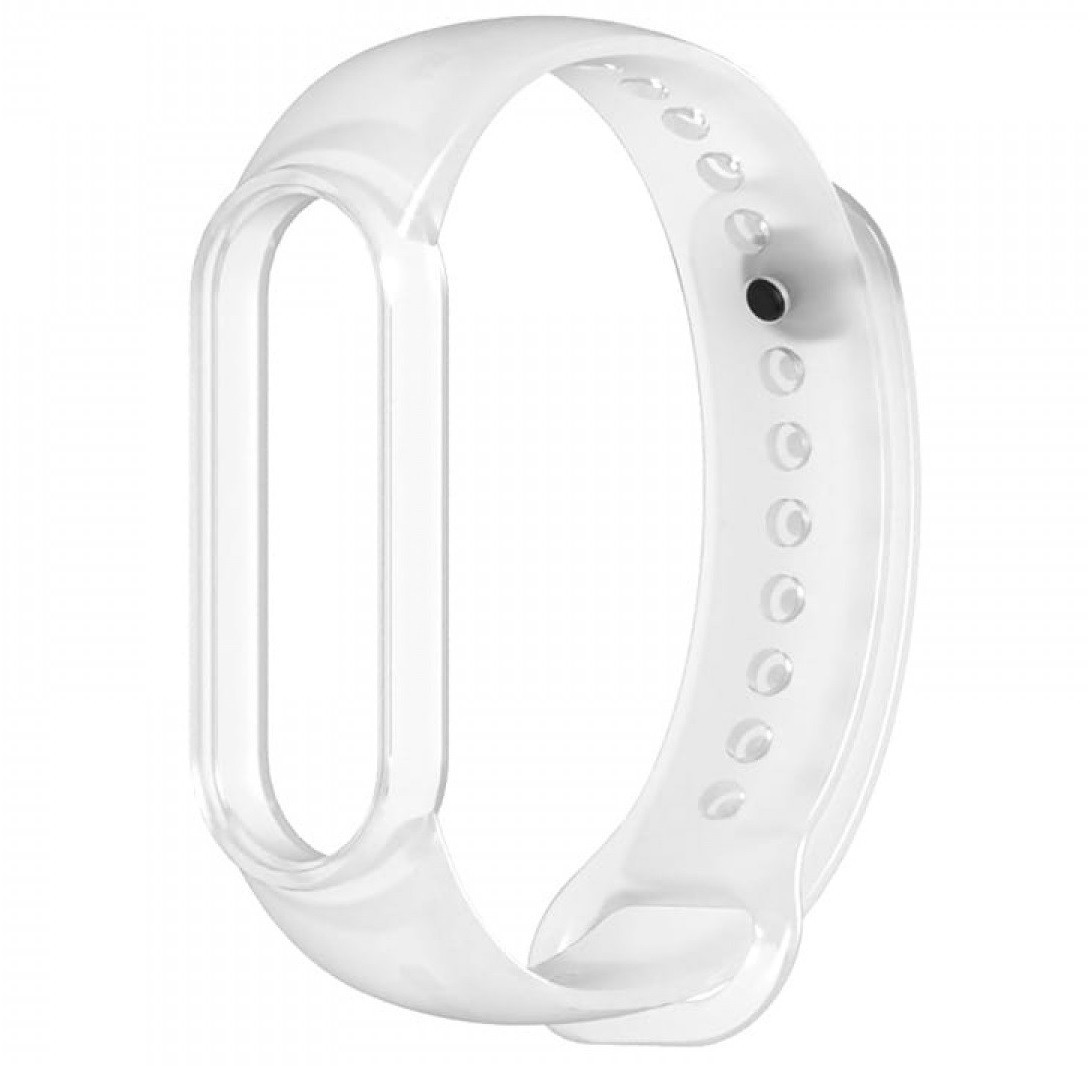 Силіконовий Браслет Xiaomi Mi band 3 4 5 6 M3 M4 M5 M6 Ремінець для Смарт Годин (прозорий)