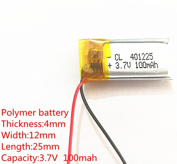 Батарея 100mah 3.7 V 401225 Літій-Полімерний Акумулятор для Bluetooth Гарнітури