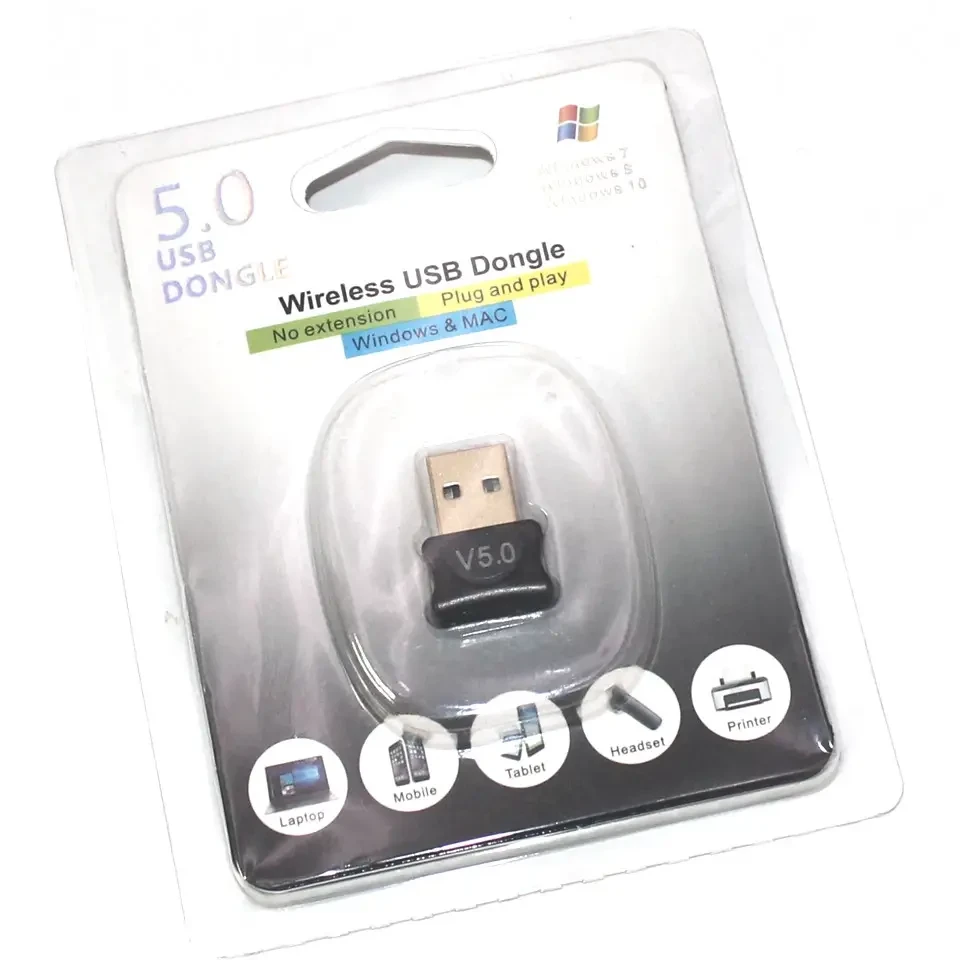 Bluetooth-адаптер приймач 5.0 USB Зовнішній Mini Dongle для ПК і ноутбука, фото 1