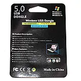 Bluetooth-адаптер приймач 5.0 USB Зовнішній Mini Dongle для ПК і ноутбука, фото 3