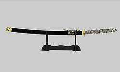 Самурайський меч KATANA чорний на підставці