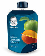 Gerber Пюре фруктовое Яблоко и манго (пауч) 6м+ (90 г)