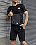 Костюм шорти футболка сумка The North Face спортивний чоловічий літній комплект тнф чорний, фото 2