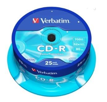 Диск Verbatim CD-R 700MB 52х Cake/25