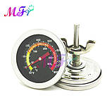 Термометр для гриля, коптильні, барбекю, 10-400C із неіржавкої сталі BBQ. Колірна градація., фото 5