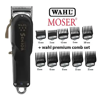 Машинка для стрижки Wahl Cordless Senior + 10 насадок premium 08504-316/10С