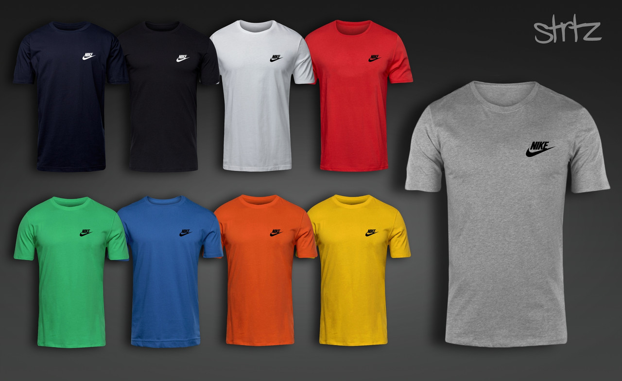 Мужская Футболка Nike с Принтом на Груди | Футболка Найк (Черная Белая ...