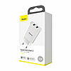 Зарядний пристрій для телефону і планшета мережний адапттер Baseus Speed Mini Dual U Charger 10.5W White, фото 4
