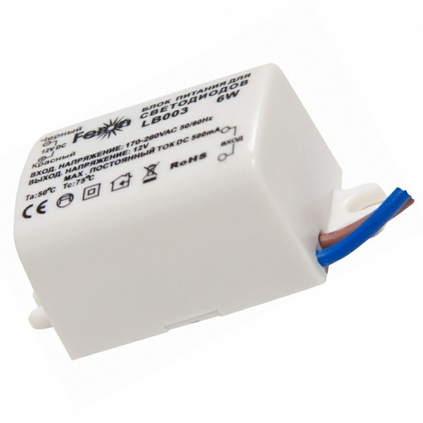 Трансформатор електронний для світлод. стрічки LB003 6W 12 V (драйвер)