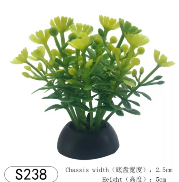 Штучні водорості в акваріум та тераріум 5 см зелено-жовтий, фото 1