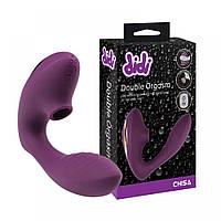 Подвійний вібратор із силікону з вакуумною стимуляцією Didi Double Orgasm