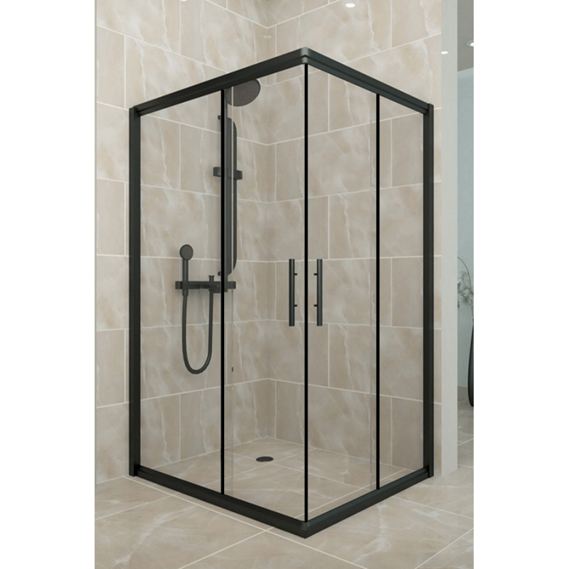 Душова кабіна Aquanil UNIMAR 100х80х190 скло прозоре профіль черний