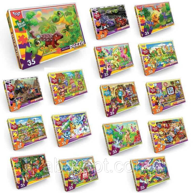 Гр Пазли 35 ел. м'які S35-10-01 02 03...16 (16) ВИДАЄТЬСЯ ТІЛЬКИ МІКС ВИДІВ, "Danko Toys", опис рос. мовою, фото 1