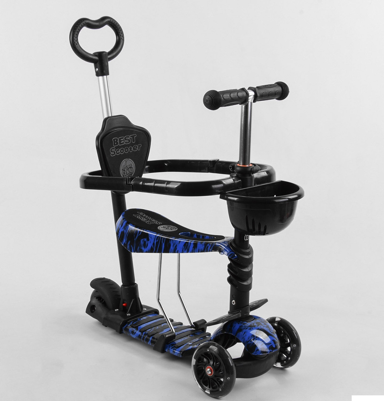Детский самокат Best Scooter 5в1 S 6233 , АБСТРАКЦИЯ, с защитным бампером