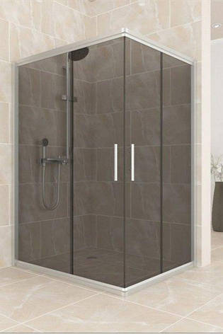 Душова кабіна Aquanil UNIMAR 100х80х190 скло тоноване профіль хром, фото 1