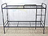 Ліжко для хостелу двоярусне з драбиною та бортиком 1900х900х1500 (основа-сітка) Kompred OL143/2, фото 4