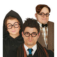 Карнавальні окуляри чорні круглі