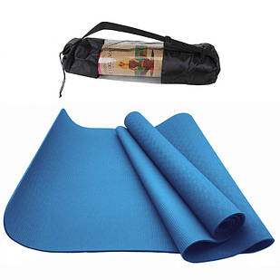 Килимок для йоги та фітнесу NQ Sports TPE+TC 6 мм NQ001 blue