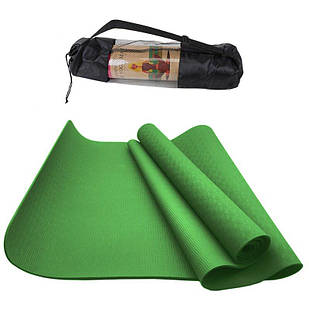 Килимок для йоги та фітнесу NQ Sports TPE+TC 6 мм NQ001 green