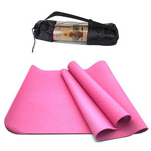 Килимок для йоги та фітнесу NQ Sports TPE+TC 6 мм NQ001 pink