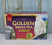 Чай чорний в пакетиках Golden Indian Tea Earl Grey 80 пакетів