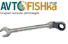 Набір Ключів Рожково-накидних із тріскачкою 8-19 мм 6 шт (планшет) CrV шарнірні