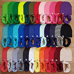 Комплекти шапка + хомут для діток однотонні від 10 місяців і до 12 років